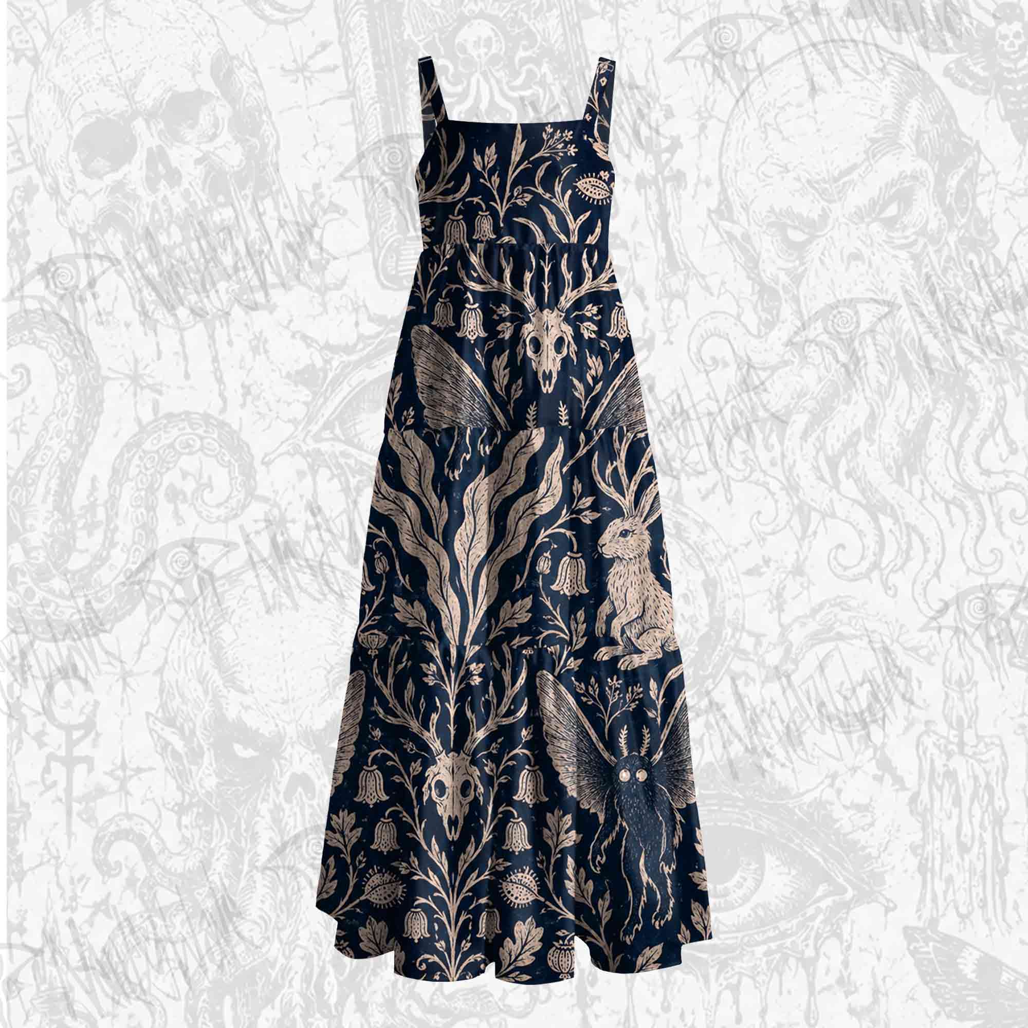 Cryptids Wide Straps Maxi Dress