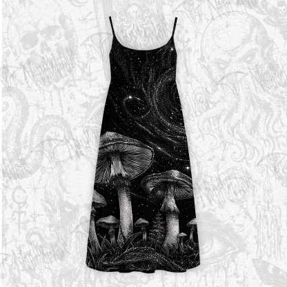 Mushroom Forest Strap Midi Sundress