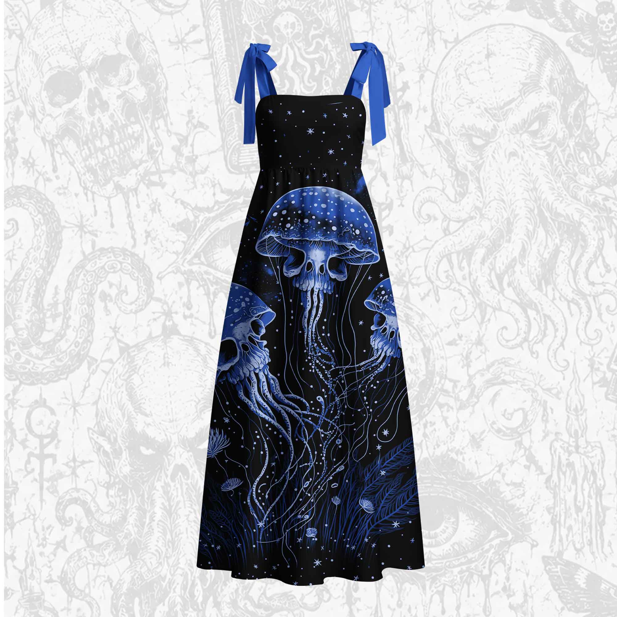 Cosmic Jellyfish Tie Shoulder Maxi Dress