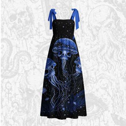 Cosmic Jellyfish Tie Shoulder Maxi Dress