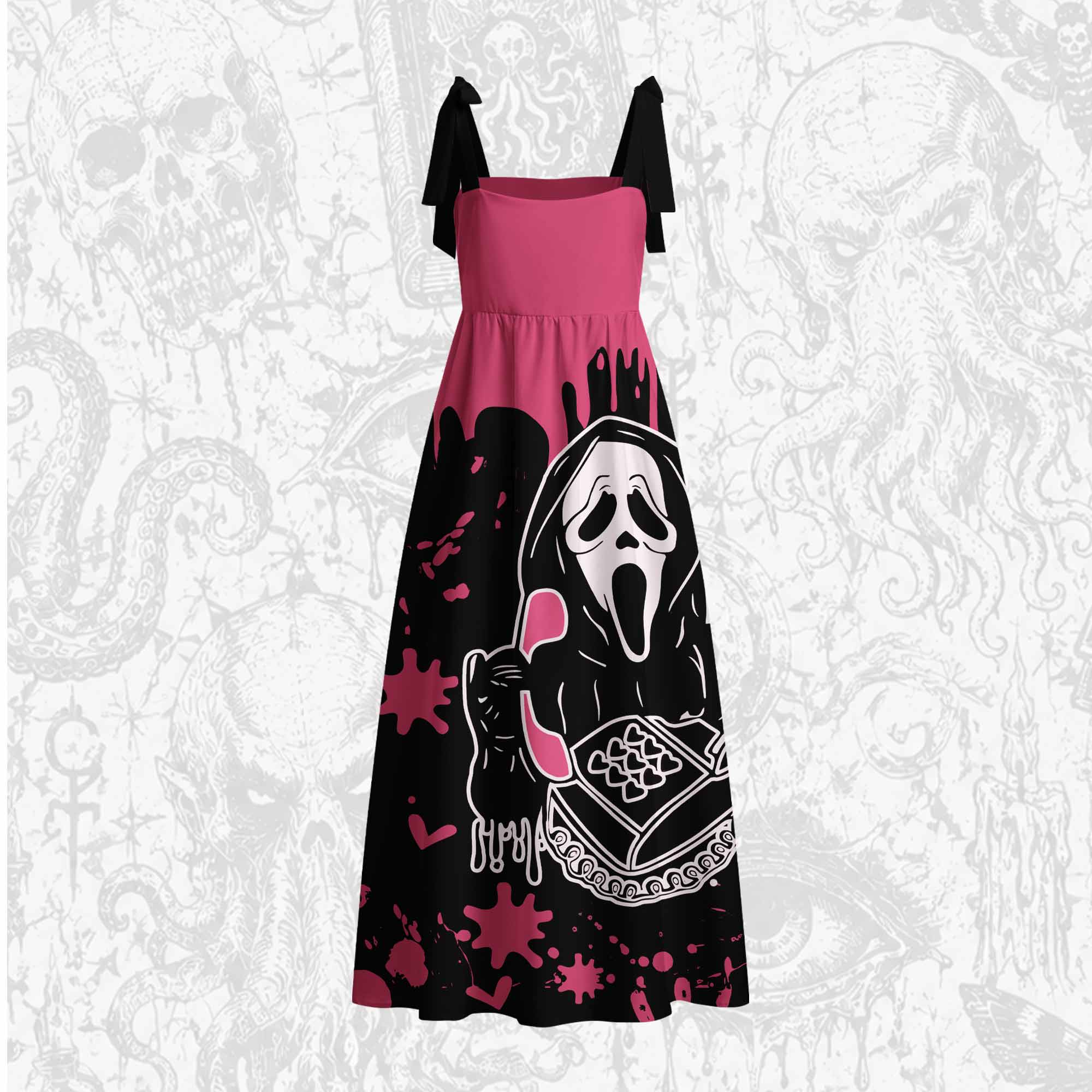 No You Hang Up Tie Shoulder Maxi Dress