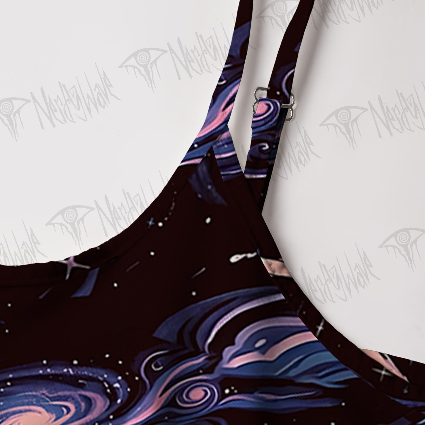 Celestial Cheshire Cat Galaxy Strap Midi Sundress