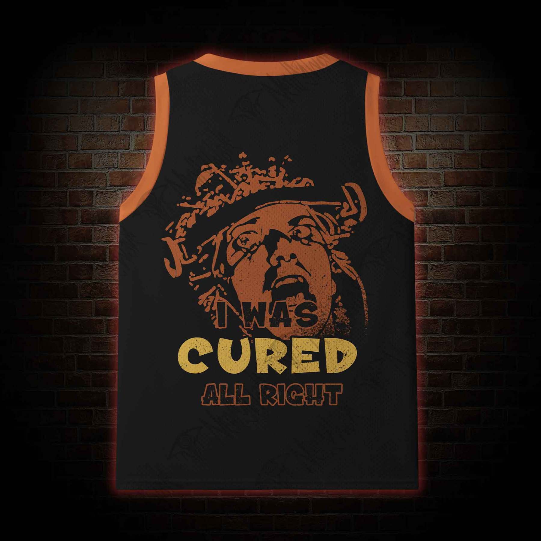 I was Cured All Right Vintage Mesh Jersey Tank Top