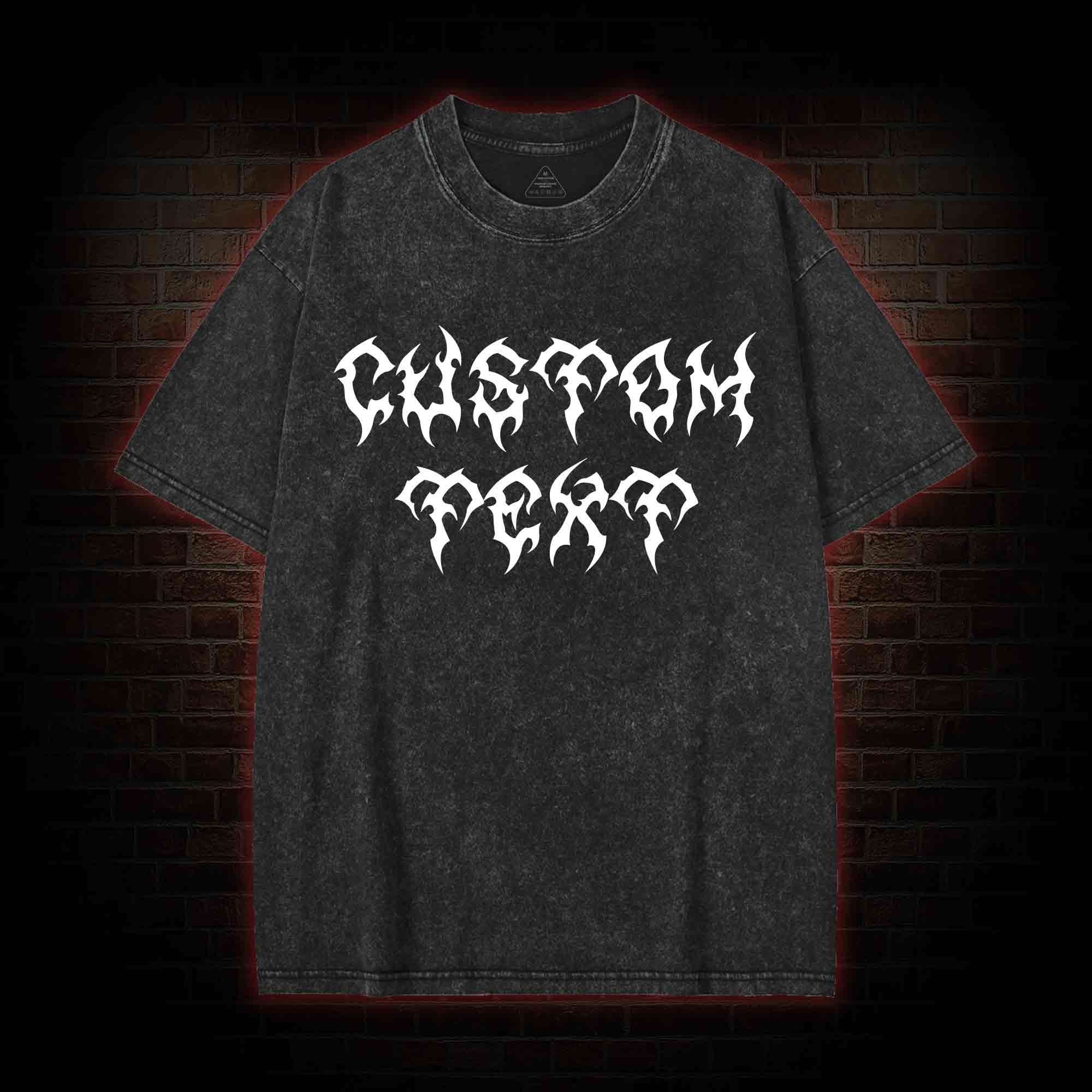 Personalized Style Custom Text Washed T-shirt