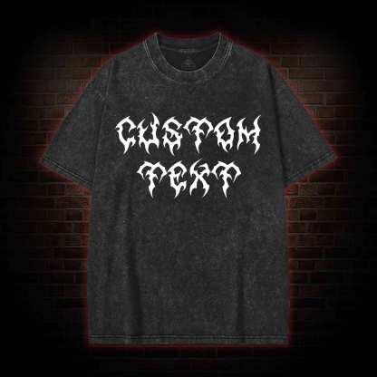 Personalized Style Custom Text Washed T-shirt