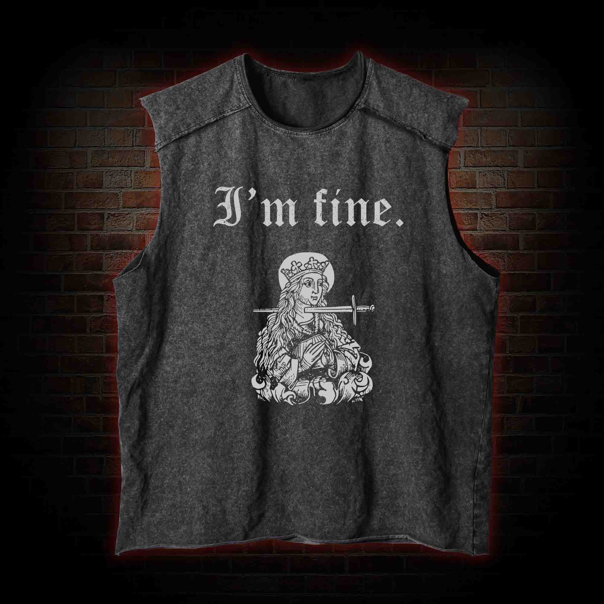 I'm Fine Vintage Washed Tank Top