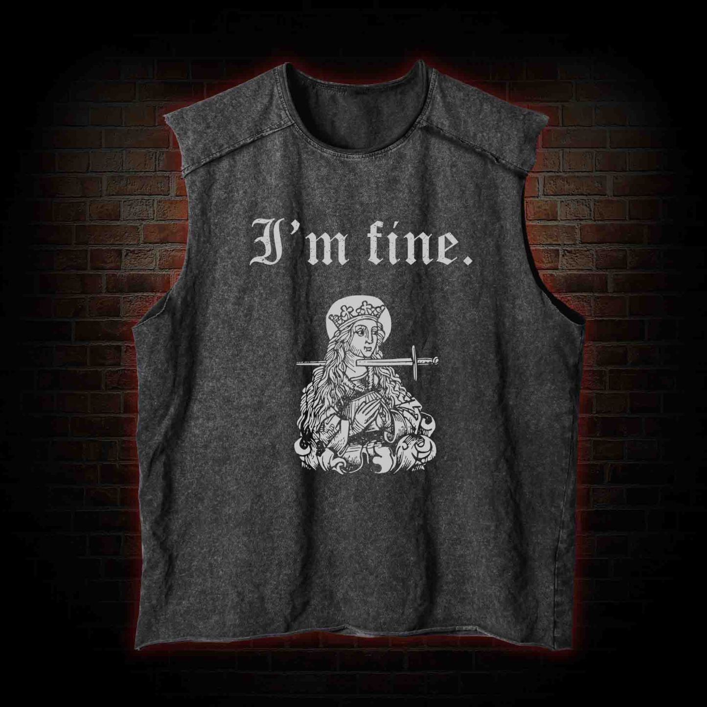 I'm Fine Vintage Washed Tank Top
