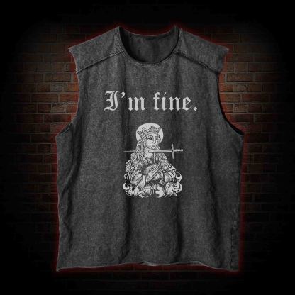 I'm Fine Vintage Washed Tank Top