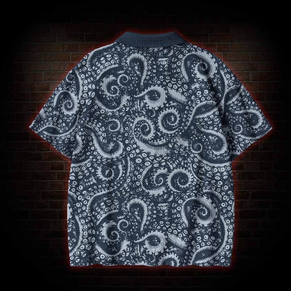 Octopus Tentacles Crochet Knit Polo Shirt