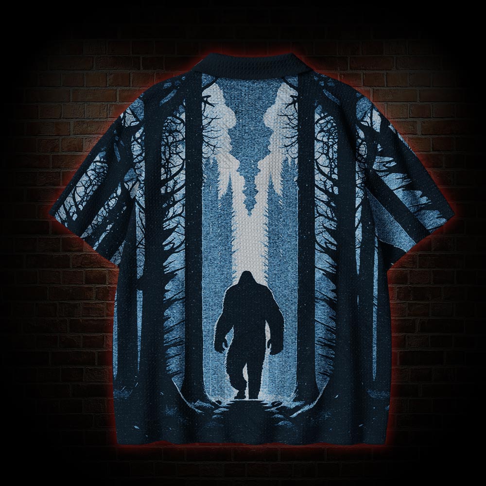Bigfoot Sunset Crochet Knit Polo Shirt