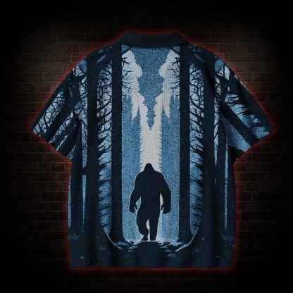 Bigfoot Sunset Crochet Knit Polo Shirt