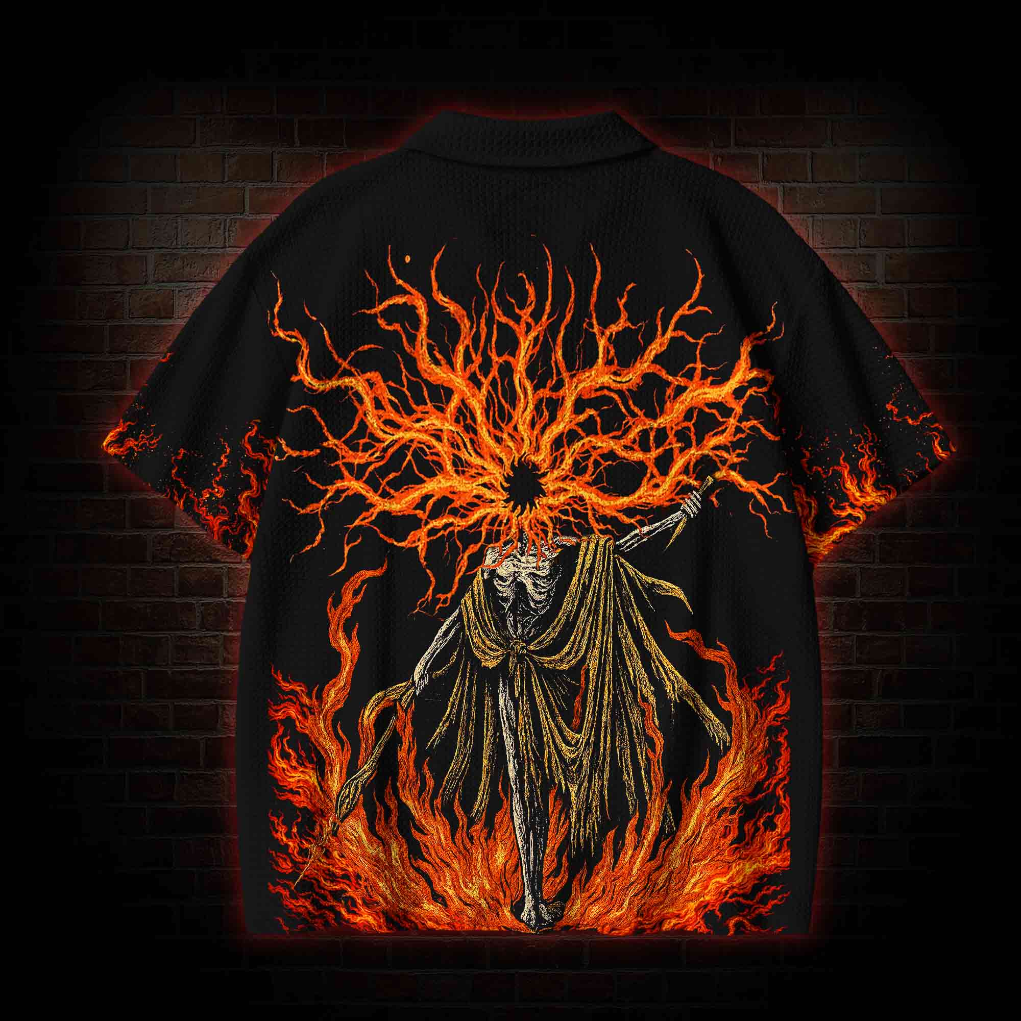 Forgive Me Retro Crochet Knit Polo Shirt