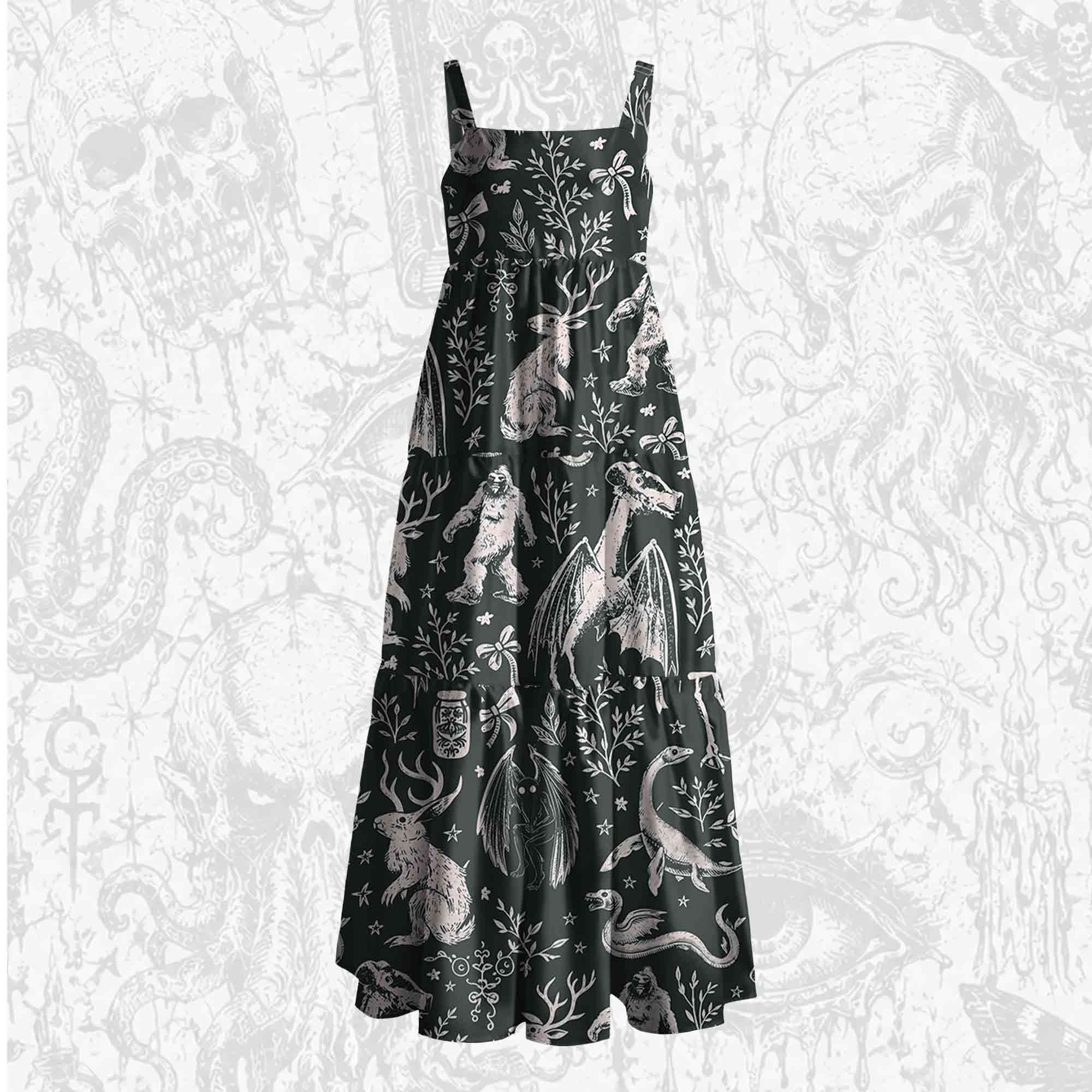Cryptids Wide Straps Maxi Dress