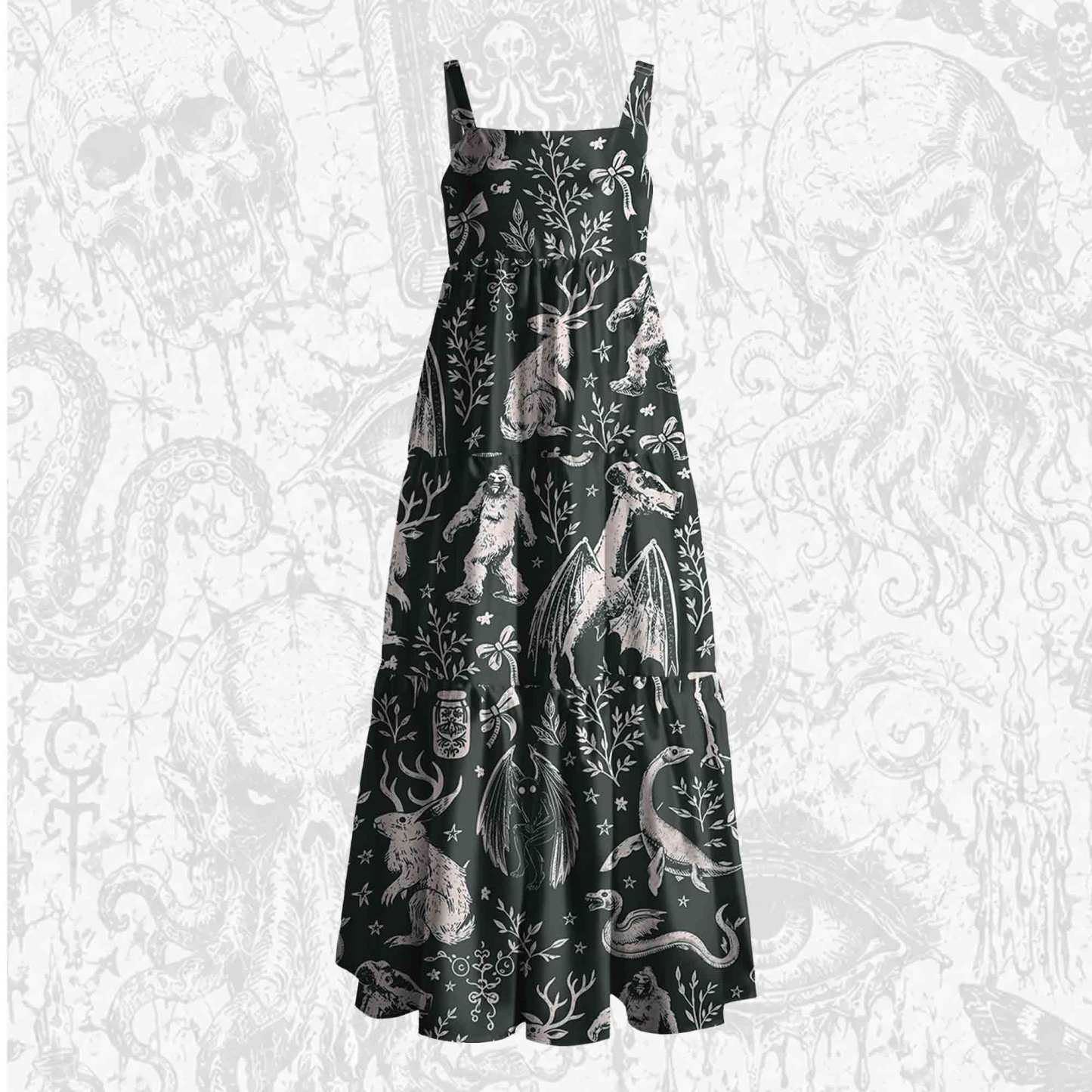 Cryptids Wide Straps Maxi Dress