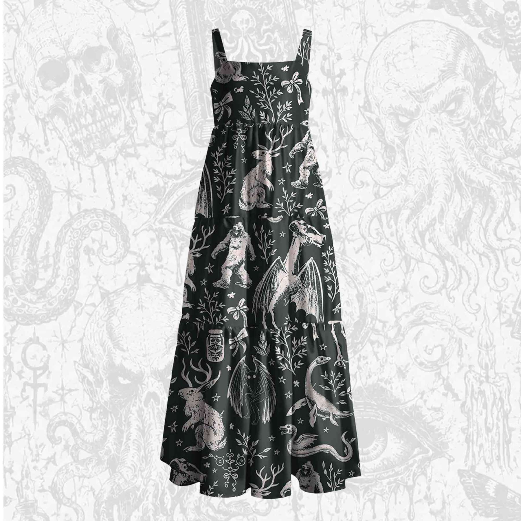 Cryptids Wide Straps Maxi Dress