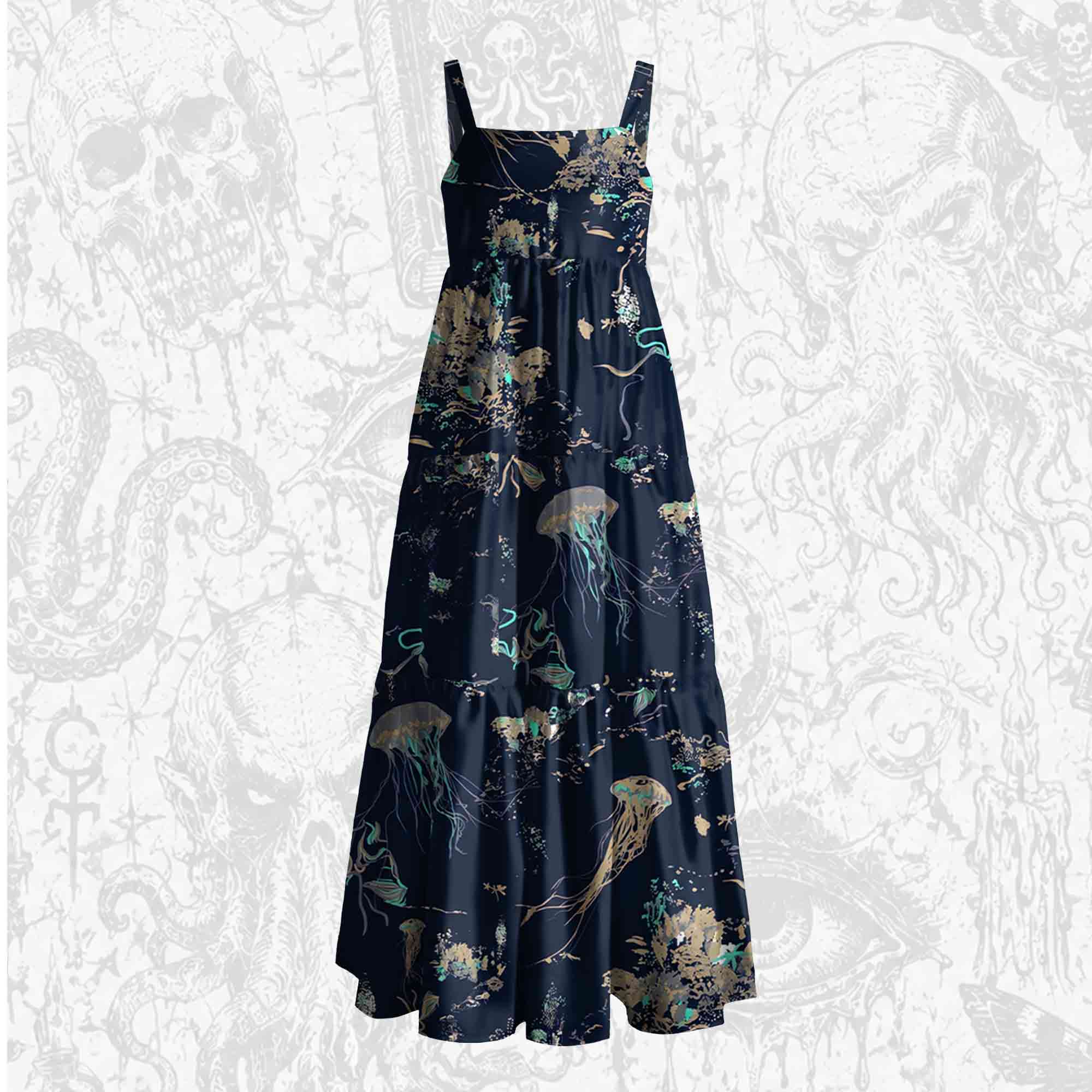 Jellyfish Wide Straps Maxi Dress