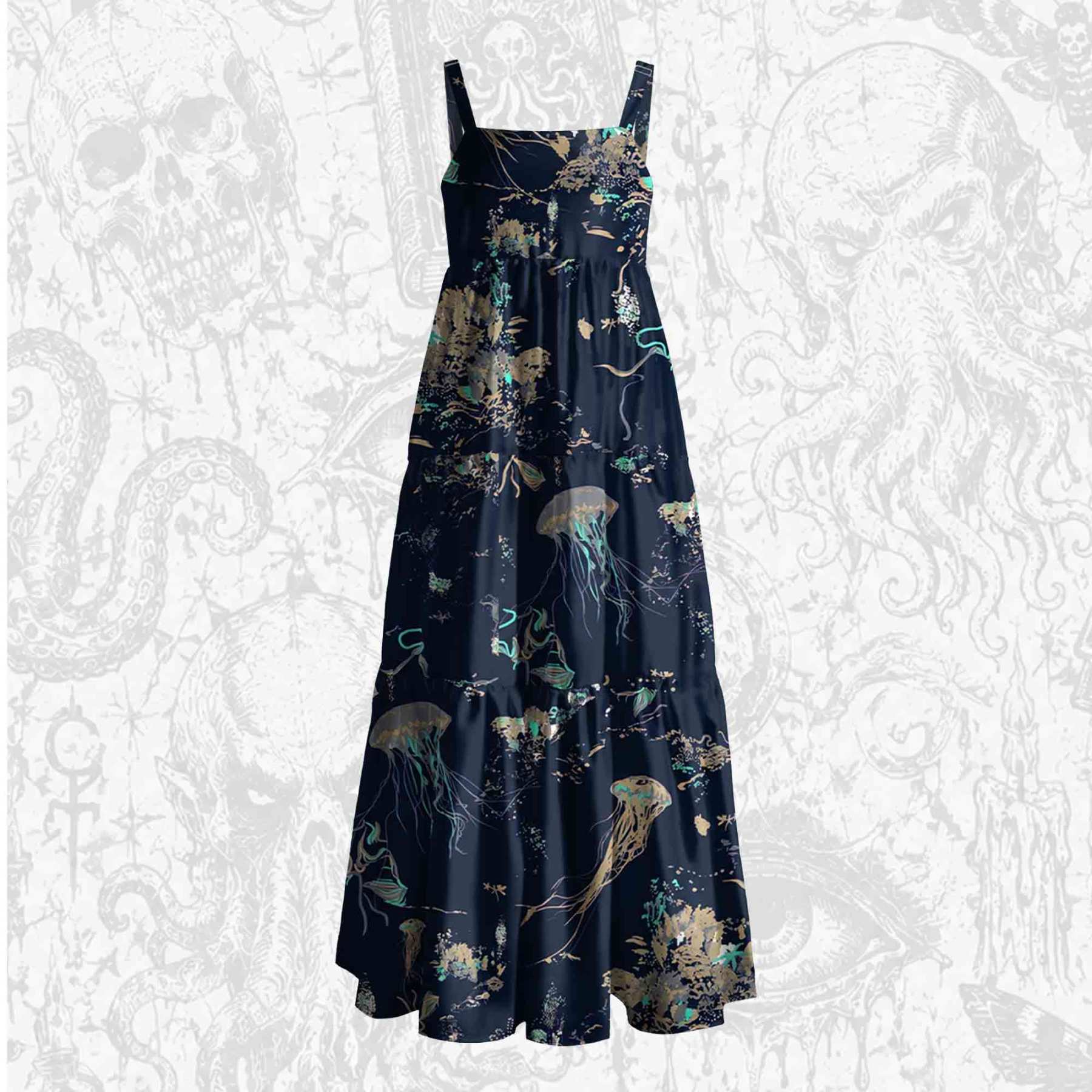 Jellyfish Wide Straps Maxi Dress