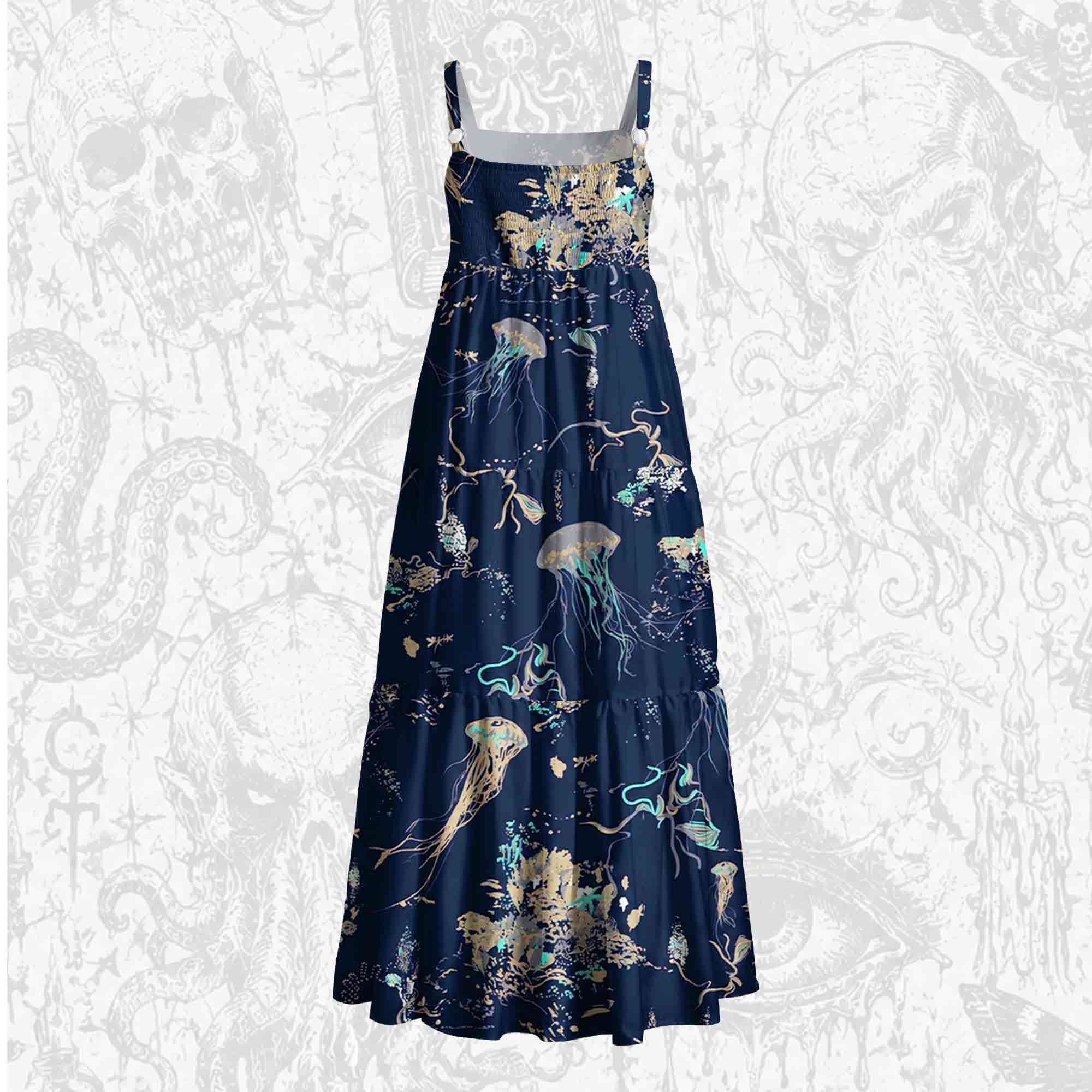 Jellyfish Wide Straps Maxi Dress