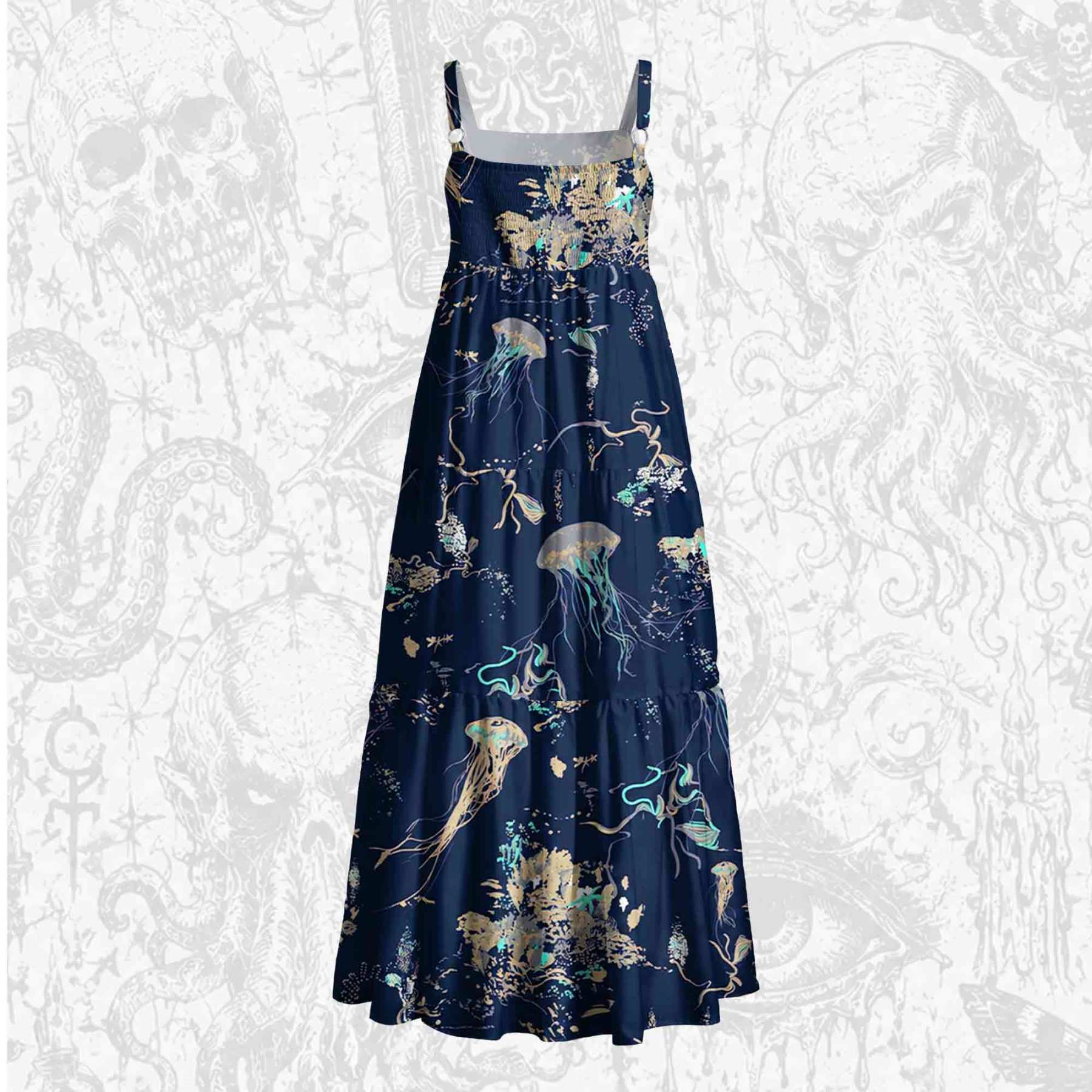 Jellyfish Wide Straps Maxi Dress