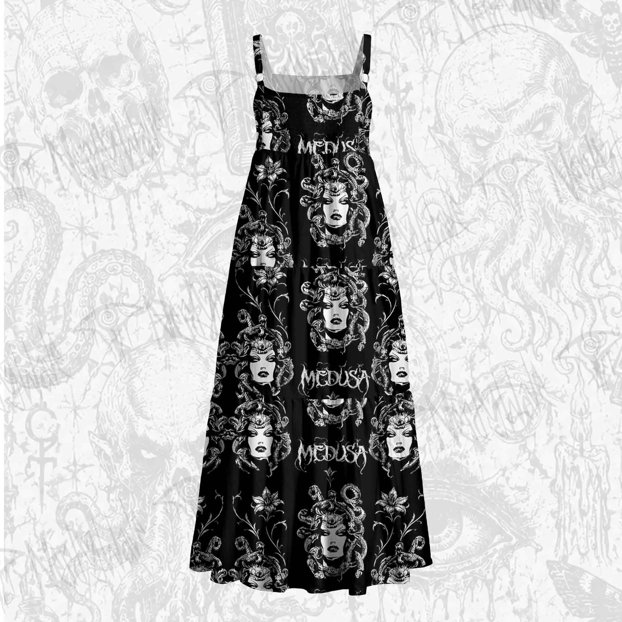 Medusa Floral Wide Straps Maxi Dress