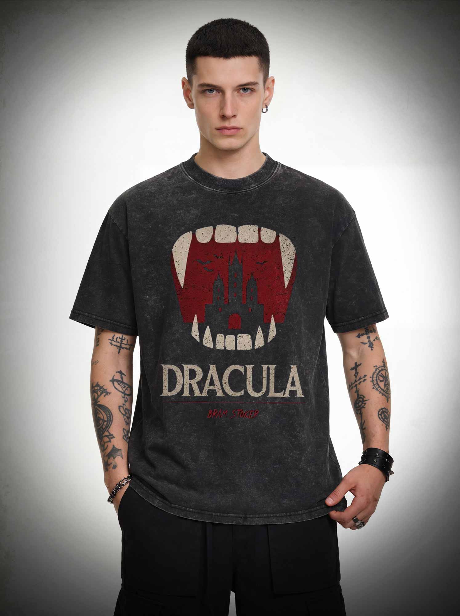 5608 Dracula Book Washed T-shirt