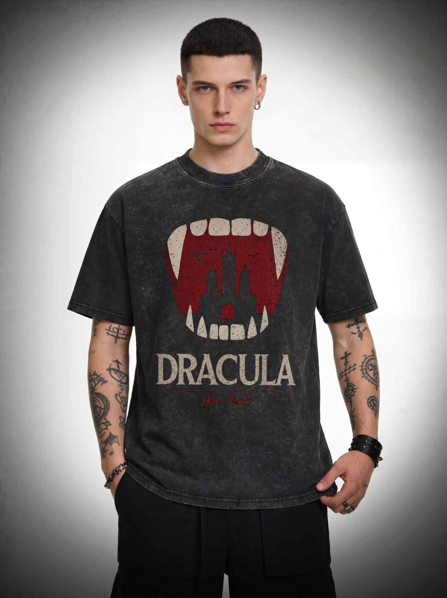 5608 Dracula Book Washed T-shirt