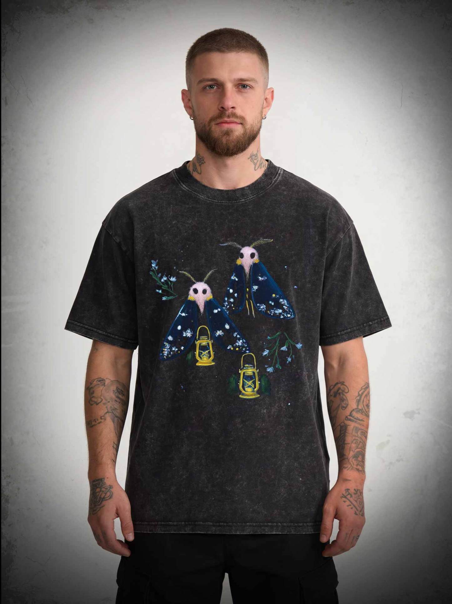 5610 Goth Moths Cute Washed T-shirt
