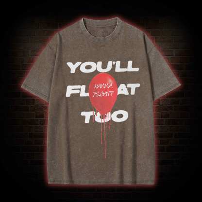 5626 You'll Float Too Balloon Washed T-shirt