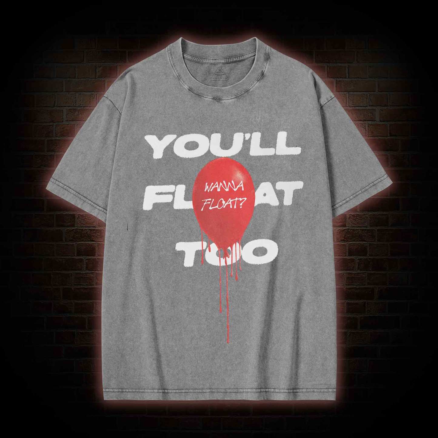 5626 You'll Float Too Balloon Washed T-shirt