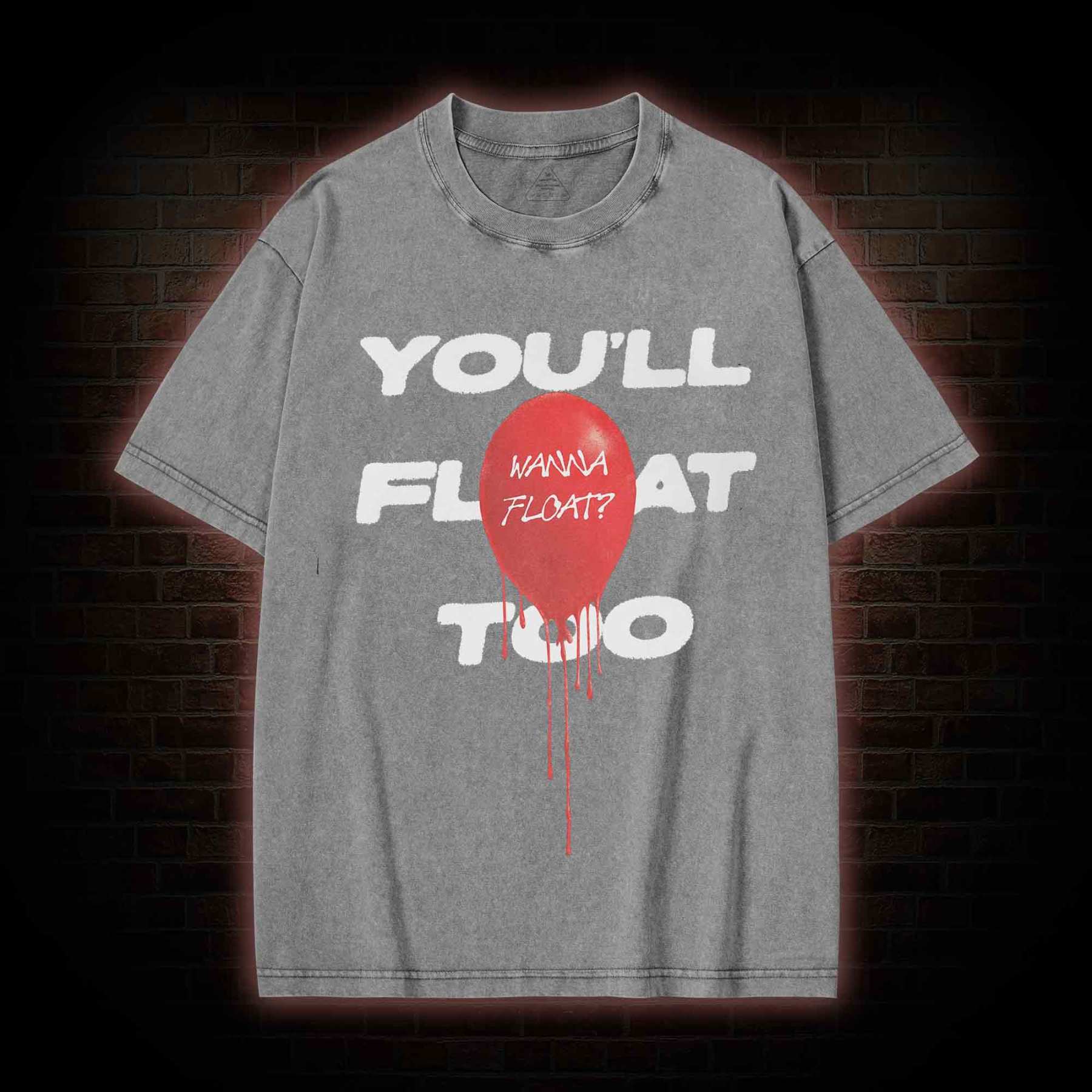 5626 You'll Float Too Balloon Washed T-shirt