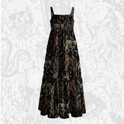 Midnight Cryptids Wide Straps Maxi Dress