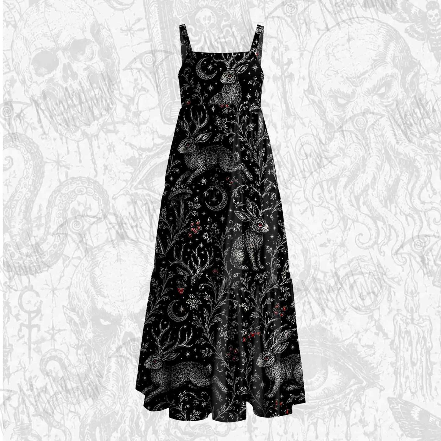 Crimson-eyed Lore Wide Straps Maxi Dress