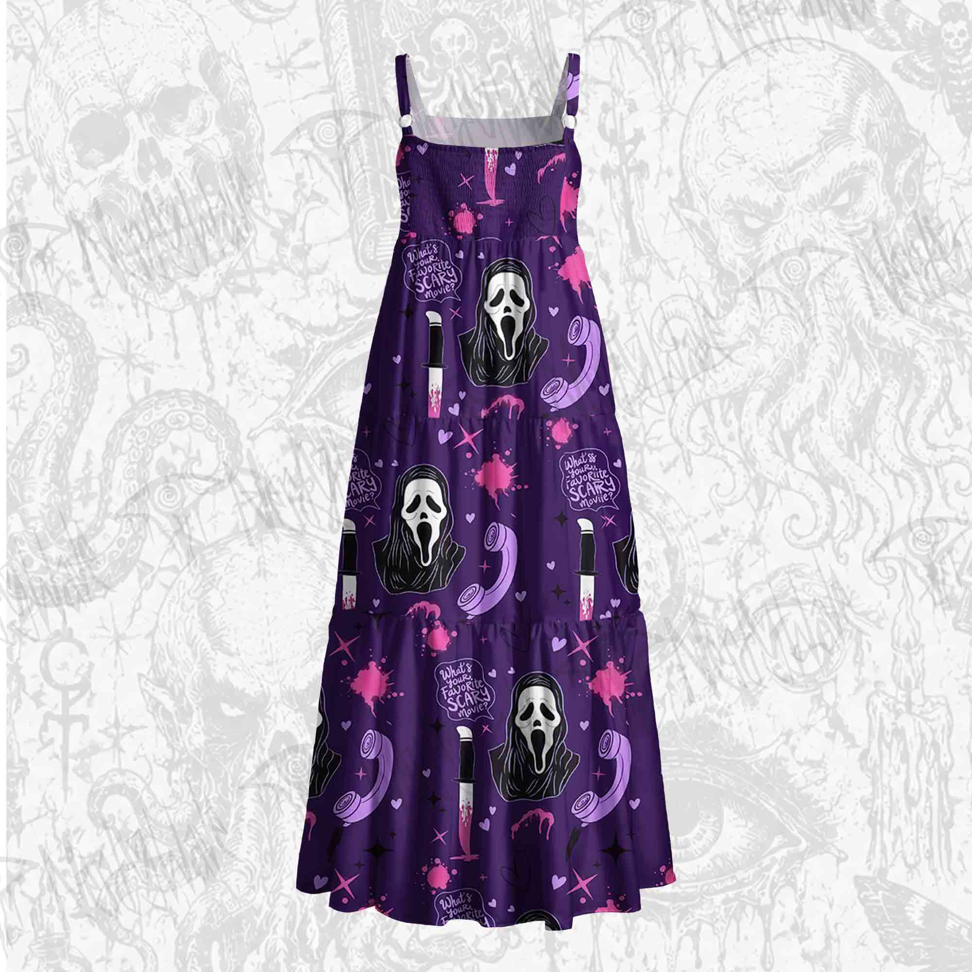 What's Your Favorite Scary Movie Wide Straps Maxi Dress