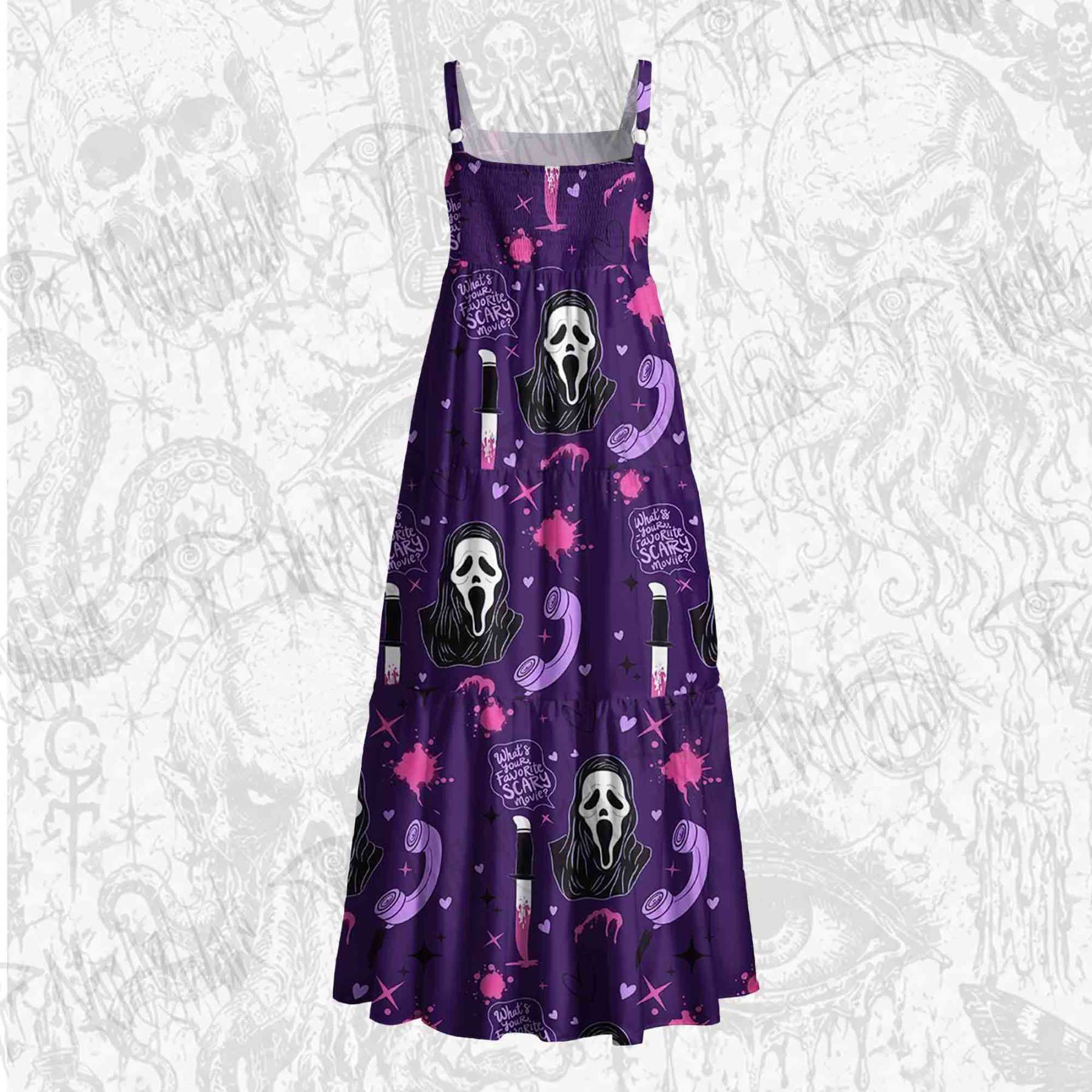 What's Your Favorite Scary Movie Wide Straps Maxi Dress