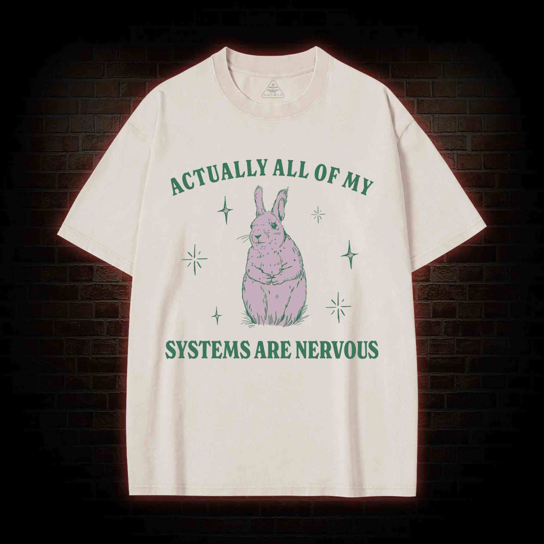 All Of My System Are Nervous Washed T-shirt