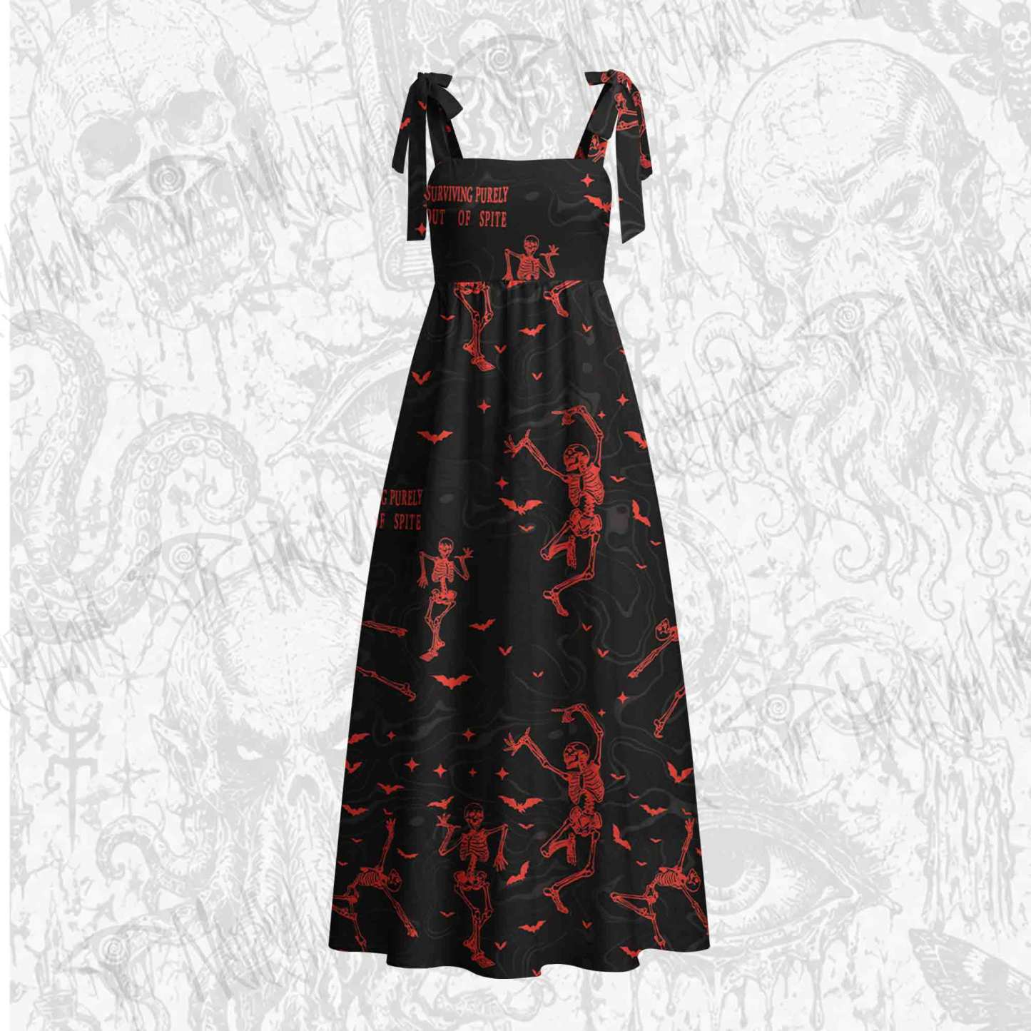Surviving Purely Out of Spite Tie Shoulder Maxi Dress