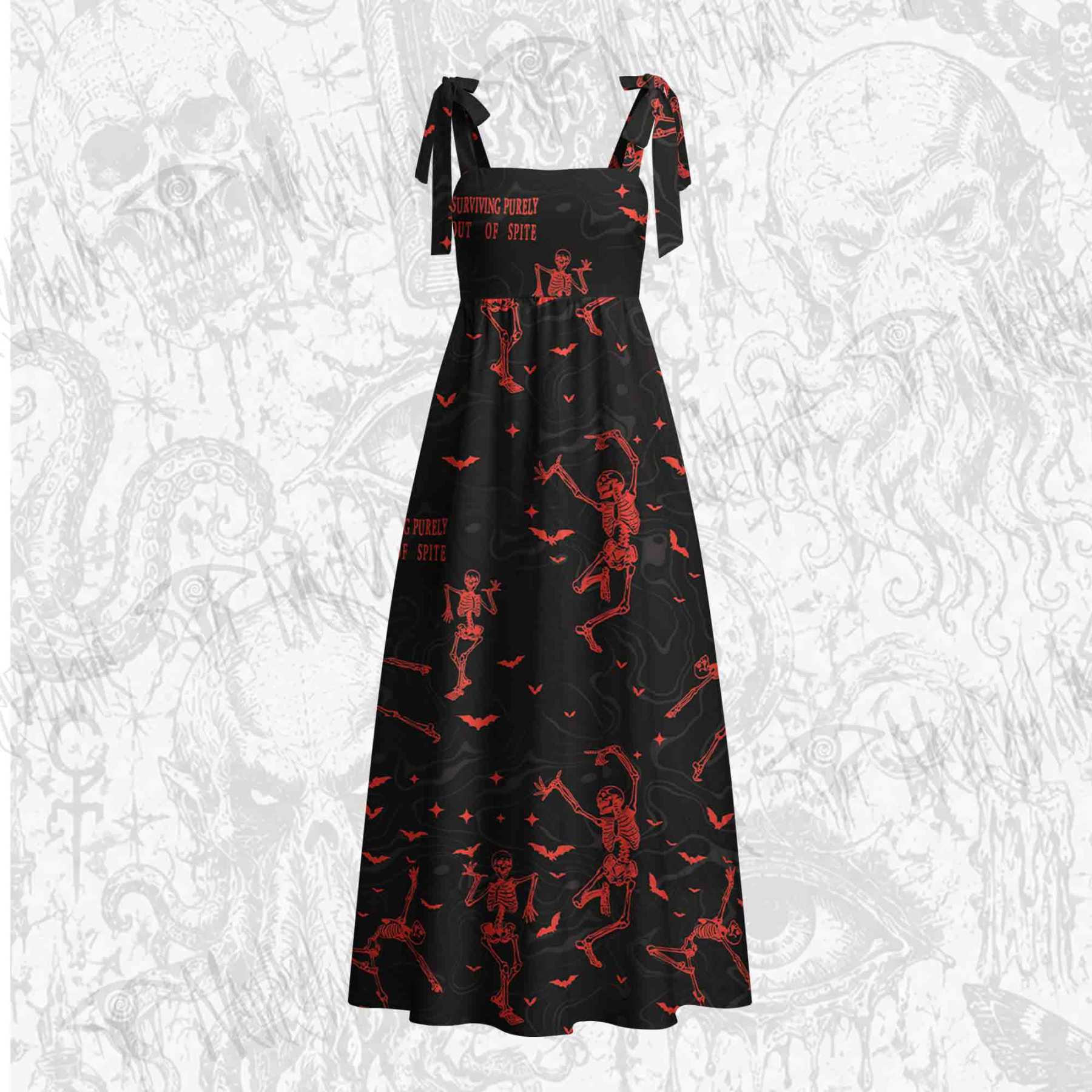 Surviving Purely Out of Spite Tie Shoulder Maxi Dress