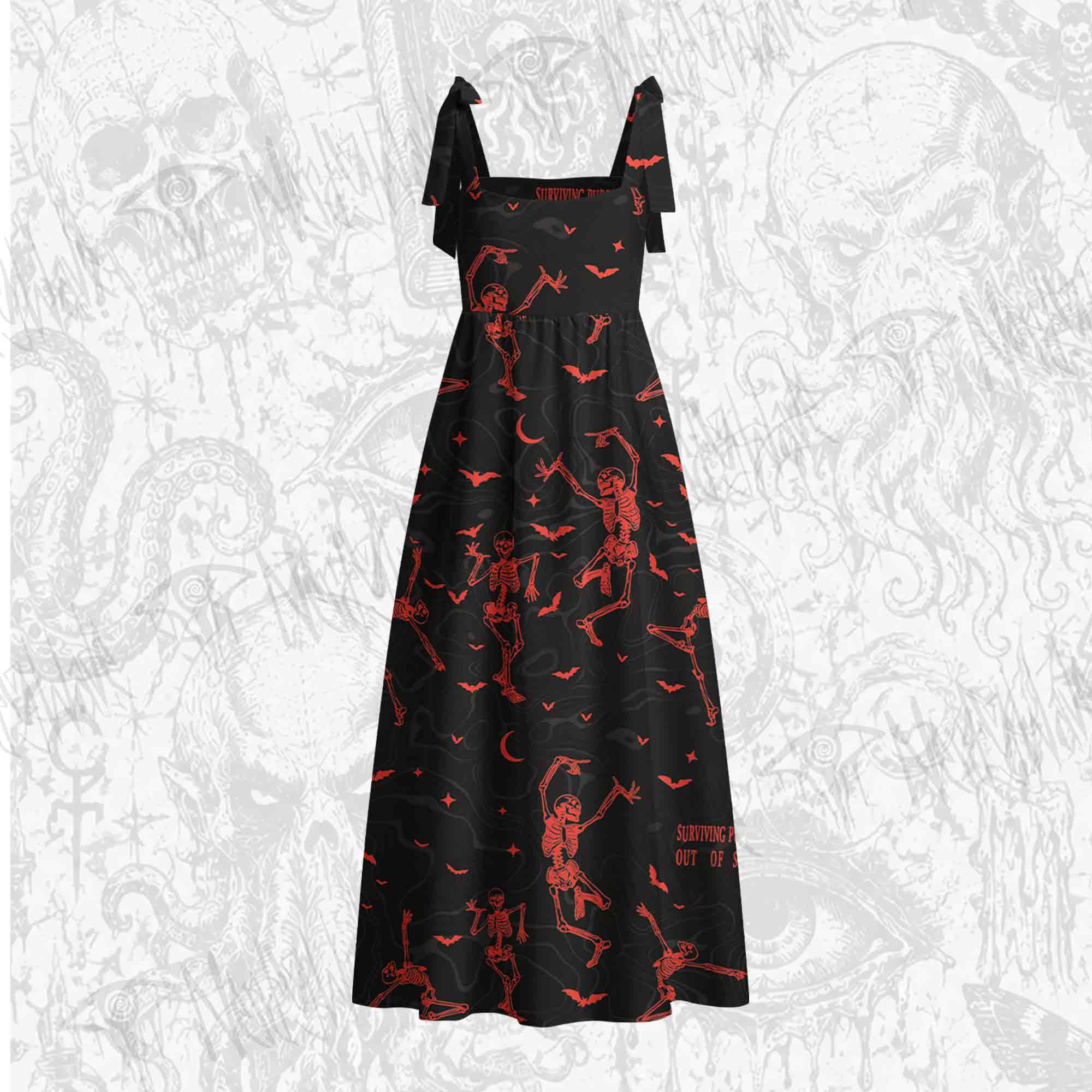 Surviving Purely Out of Spite Tie Shoulder Maxi Dress