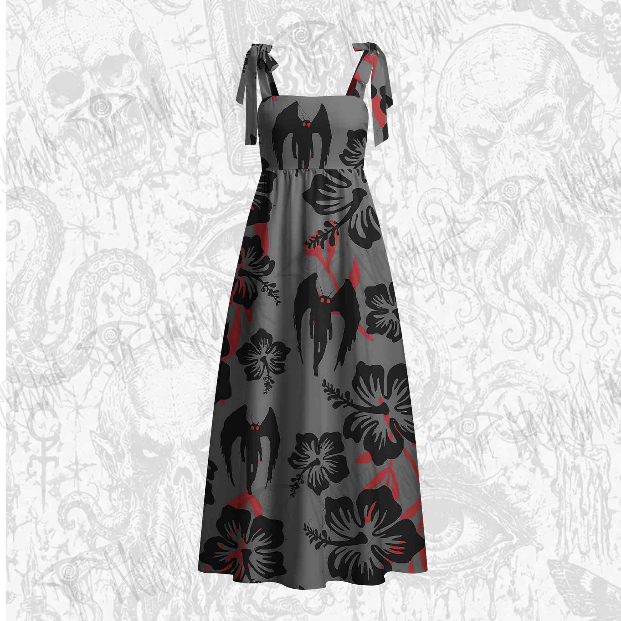 Mothman Tie Shoulder Maxi Dress