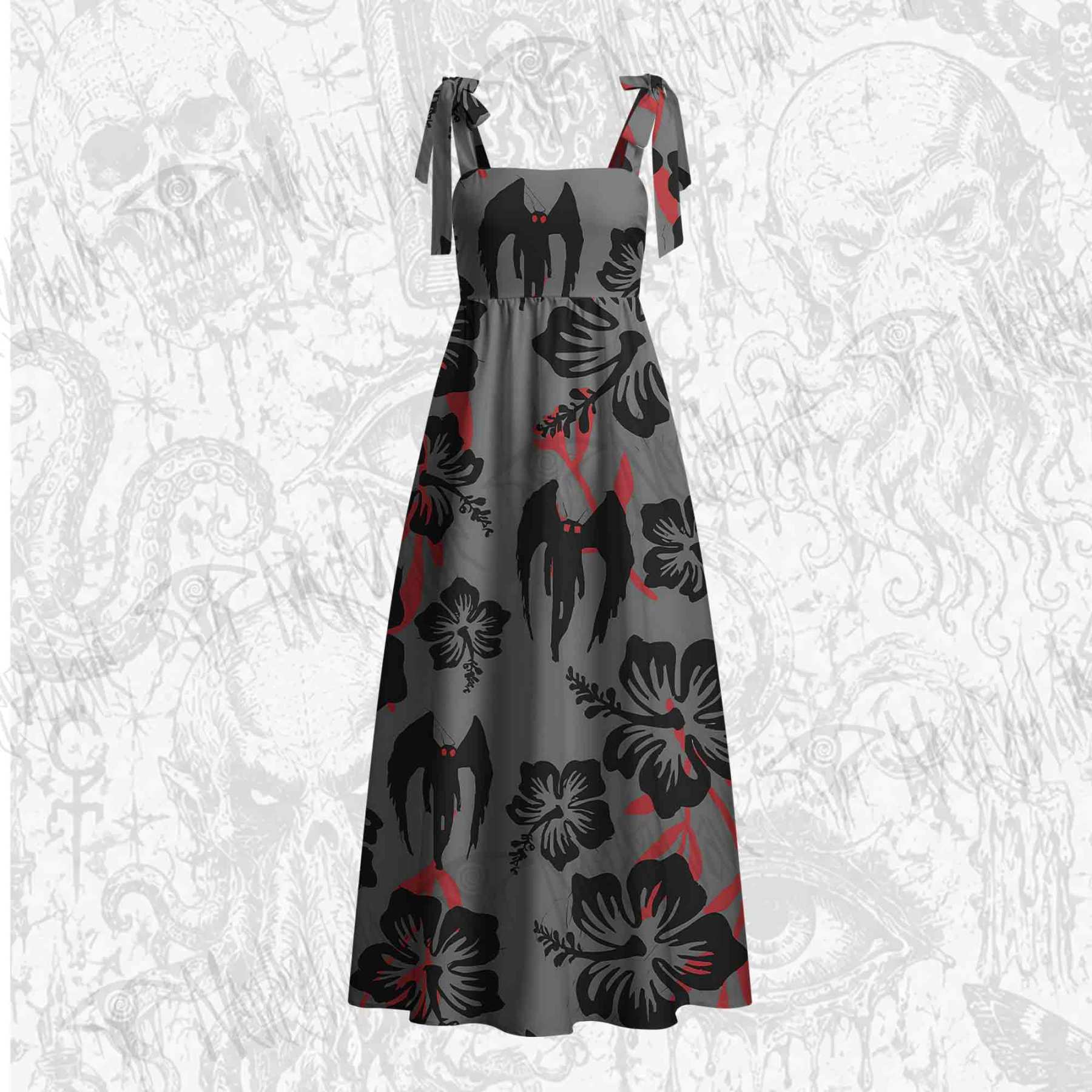 Mothman Tie Shoulder Maxi Dress