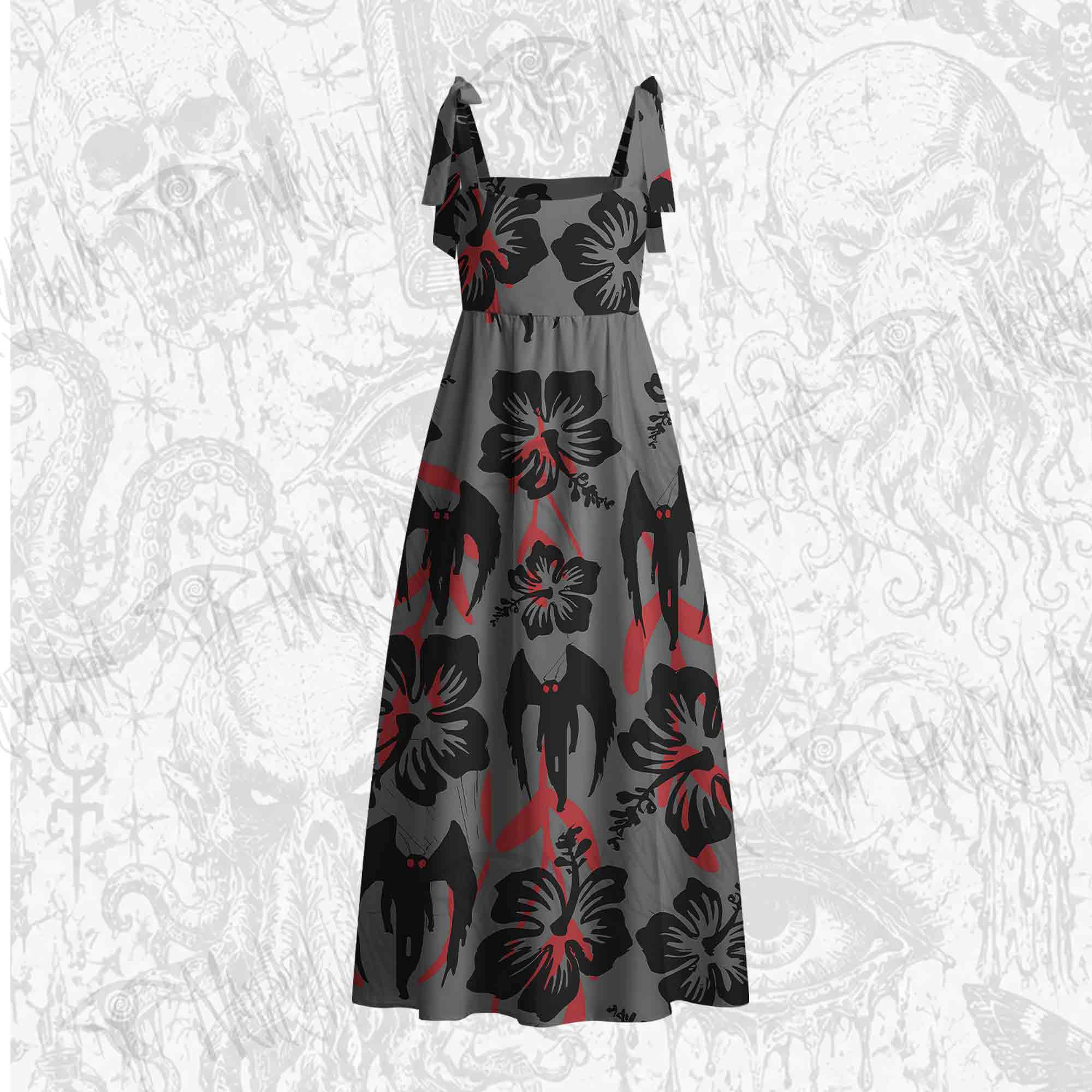 Mothman Tie Shoulder Maxi Dress