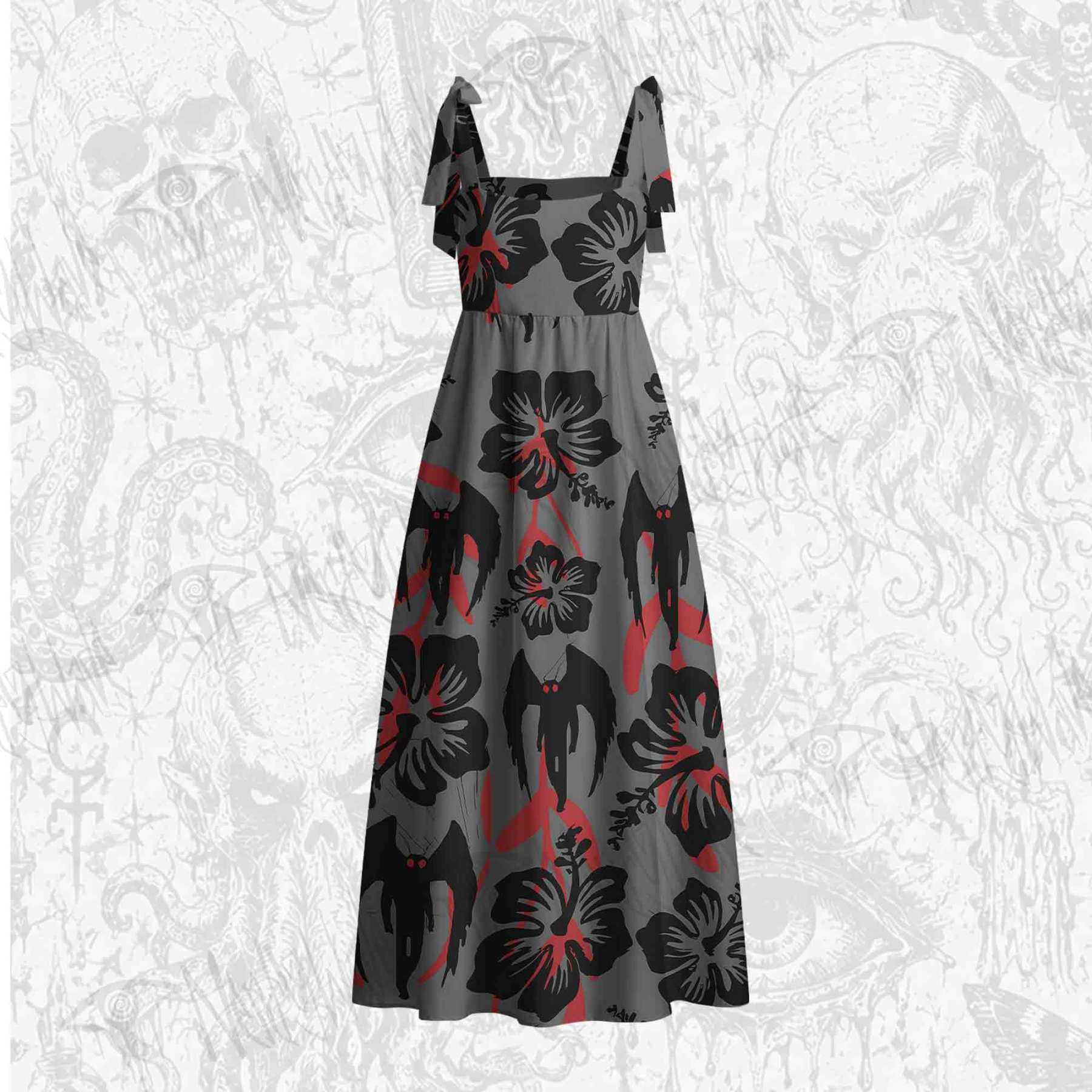 Mothman Tie Shoulder Maxi Dress