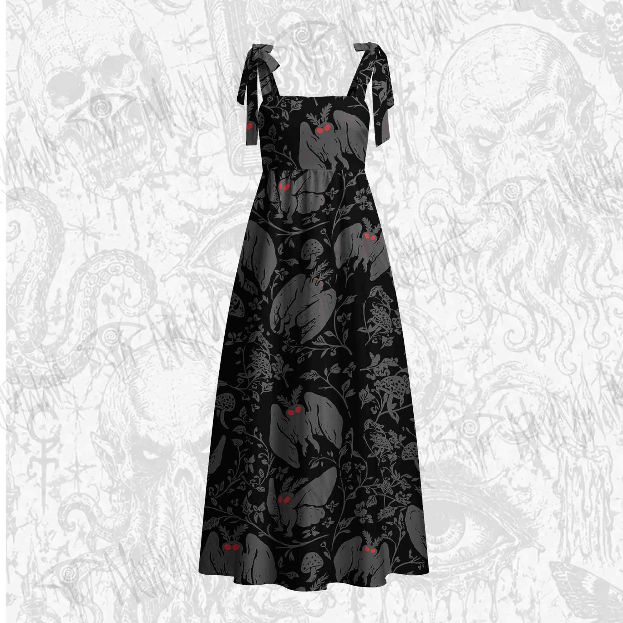 Mothman in the Jungle Tie Shoulder Maxi Dress