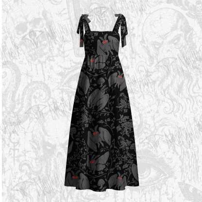 Mothman in the Jungle Tie Shoulder Maxi Dress