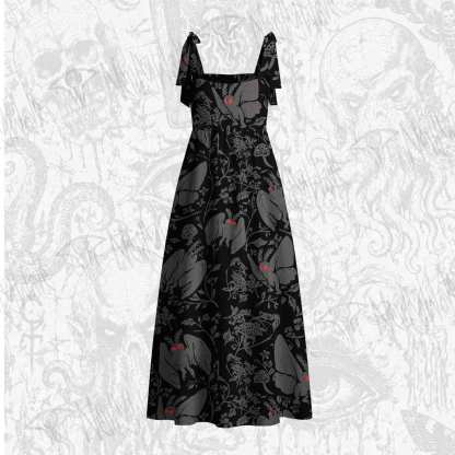 Mothman in the Jungle Tie Shoulder Maxi Dress