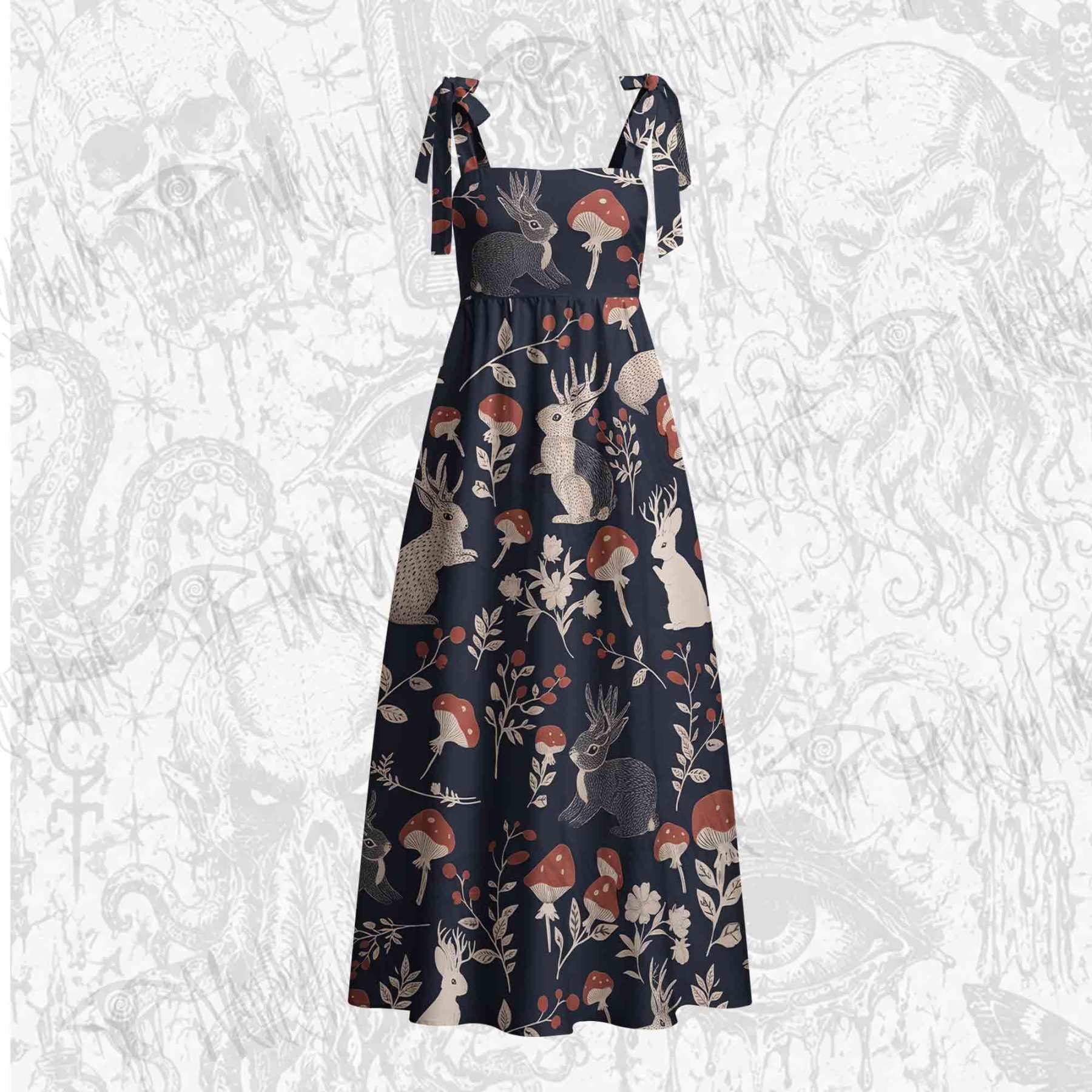 Jackalope Tie Shoulder Maxi Dress