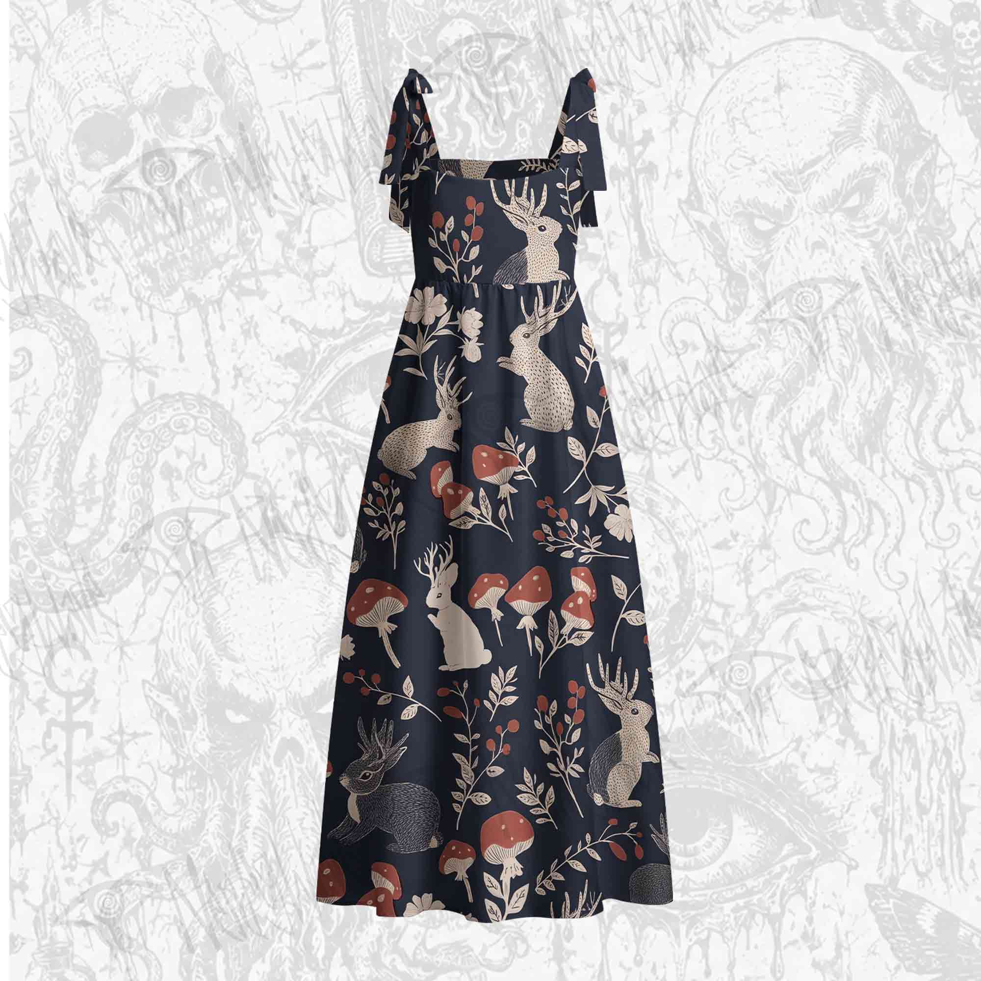 Jackalope Tie Shoulder Maxi Dress