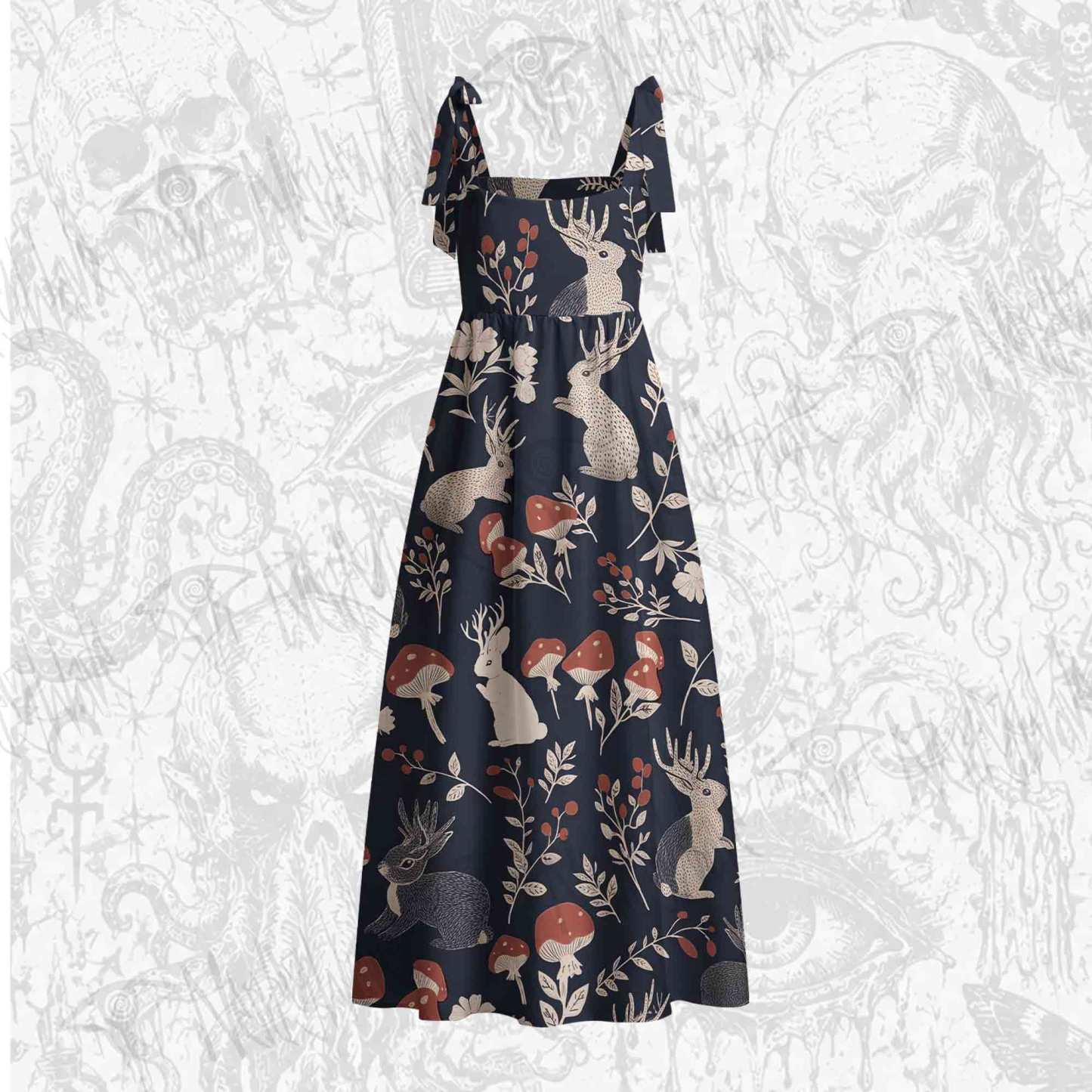 Jackalope Tie Shoulder Maxi Dress
