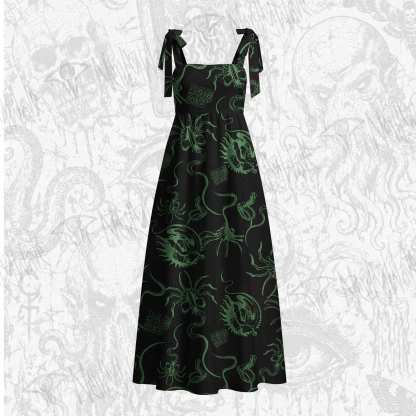 Alien Delivery Guy Tie Shoulder Maxi Dress