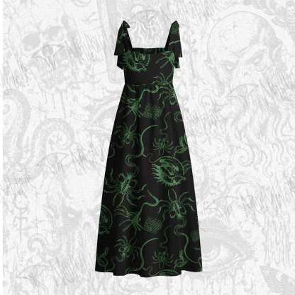 Alien Delivery Guy Tie Shoulder Maxi Dress